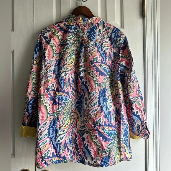 Talbots Womens Botanical Paisley Print Button Up top multicolored. Size 2XL - Picture 4 of 6